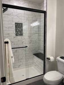 bathroom with nice tiles